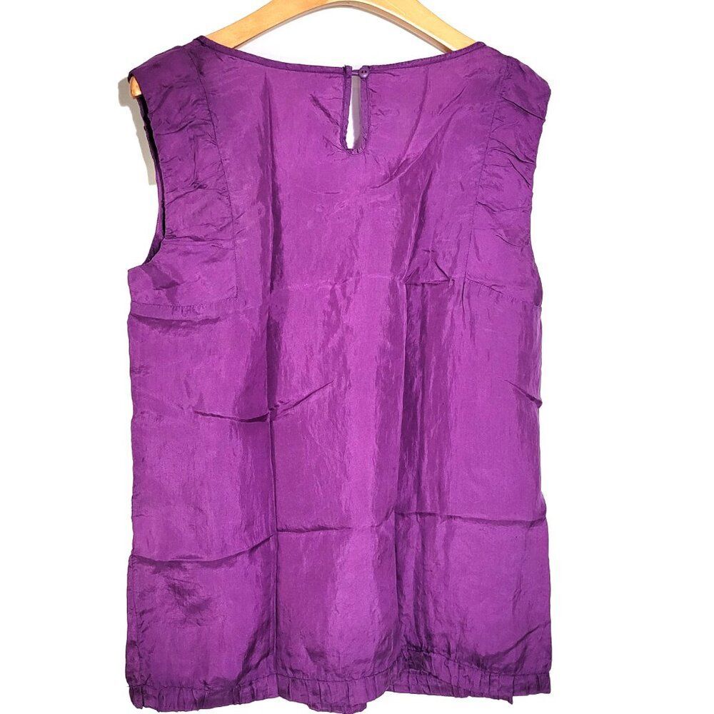 Women's 100% Silk Size M Sleeveless Tank Top Flaw SCE243 - Picture 3 of 5